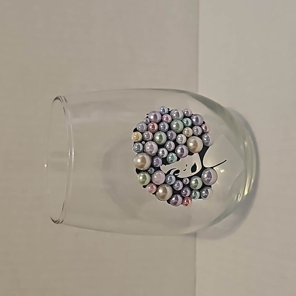 Hand blinged wine glass - Picture 2 of 4